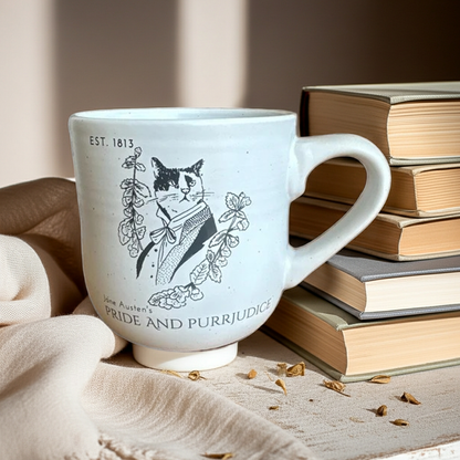 Mr Darcy “Pride and Purrjudice” Cat Mug | Stoneware 360 ml