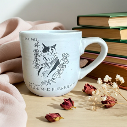 Mr Darcy “Pride and Purrjudice” Cat Mug | Stoneware 360 ml