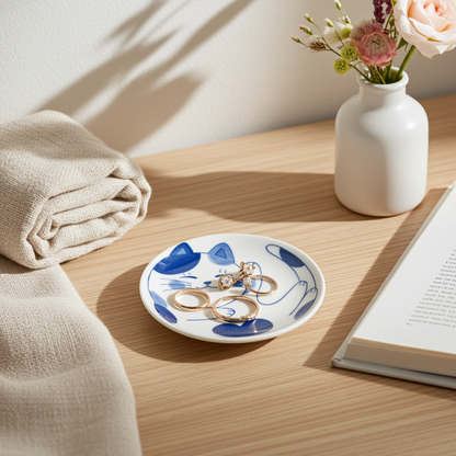 Japanese-Style Cat Snack Plates – Set of 4 Mini Ceramic Dishes
